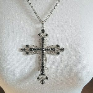 Black cross necklace